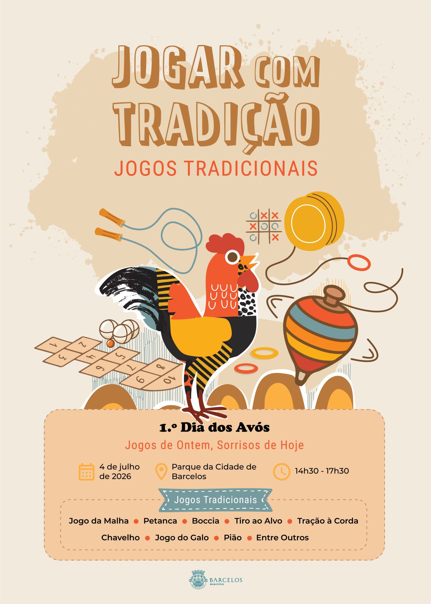 Jogos tradicionais vão juntar avós e netos  no Parque da Cidade de Barcelos