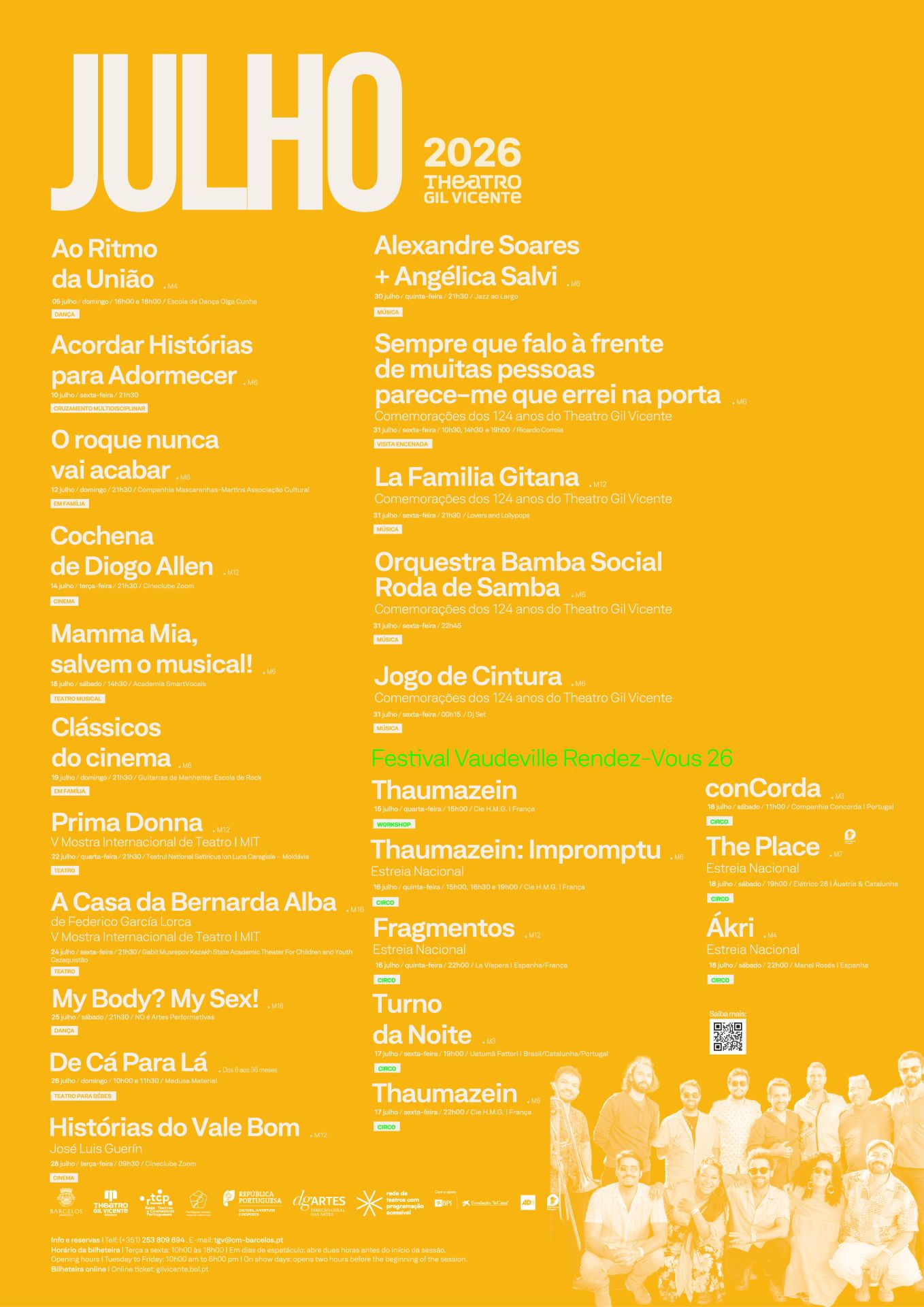 Theatro Gil Vicente apresenta programação diversificada para o mês de julho